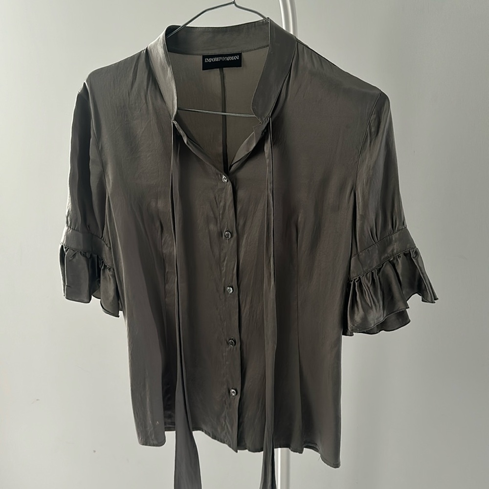 Emporio Armani | Silk Tie Neck Button down blouse